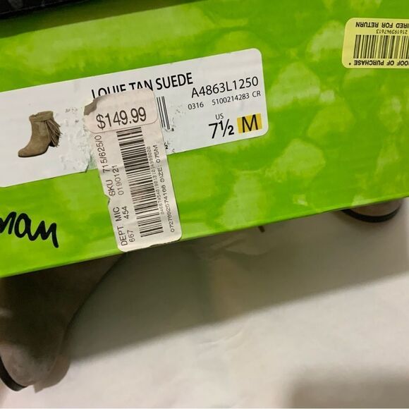 Sam Edelman Louie Fringe Trimmed Ankle Boots Size 7.5 M - Picture 10 of 13